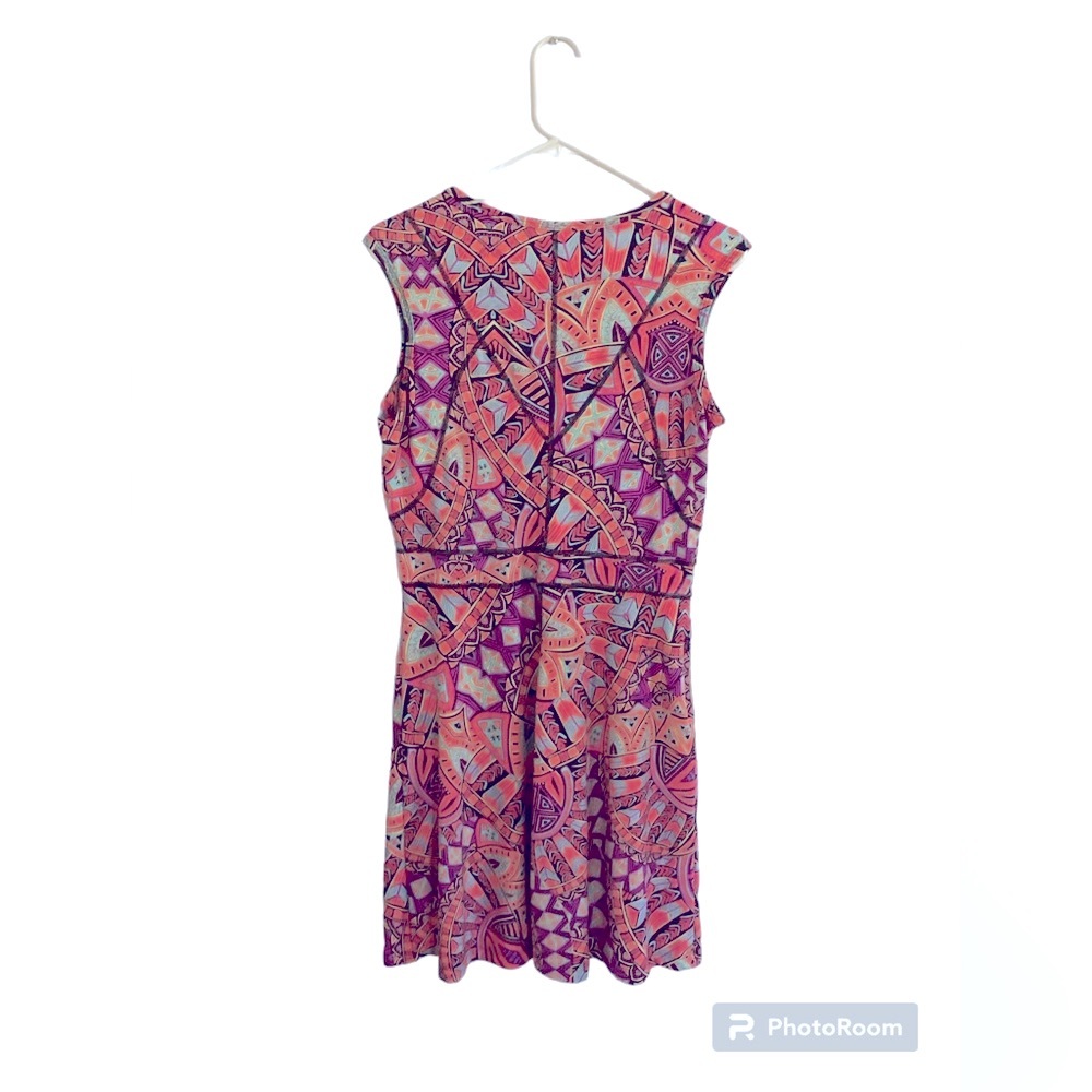 Title Nine Dream Dress womens medium orange purple pocket sleeveless - Picture 2 of 7